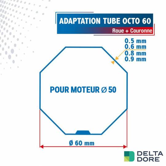 Adaptation 50 R + C moteurs Delta Dore tube octo de 60...