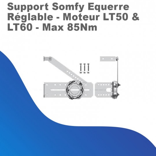 Support Somfy Equerre Réglable - Moteur LT50 & LT60 - Max...