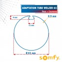 Roue + Couronne pour tube Welzer 63 pour Moteurs Somfy Ø50mm