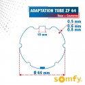 Roue + Couronne pour tube ZF 64 pour Moteurs Somfy Ø50mm