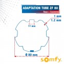 Roue + Couronne pour tube ZF 80 pour Moteurs Somfy Ø50mm