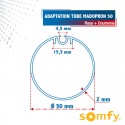 Roue + Couronne pour tube Madopron 50 pour Moteurs Somfy Ø40mm