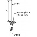 Mini bloc guide angulaire entrée Ø12 - sortie hexa 7 - Lg 170 - blanc