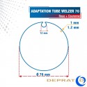 Roue + Couronne pour tube WELZER 70 pour Moteurs Deprat Ø50mm