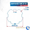 Roue + Couronne pour tube ZF 80 pour Moteurs Deprat Ø50mm
